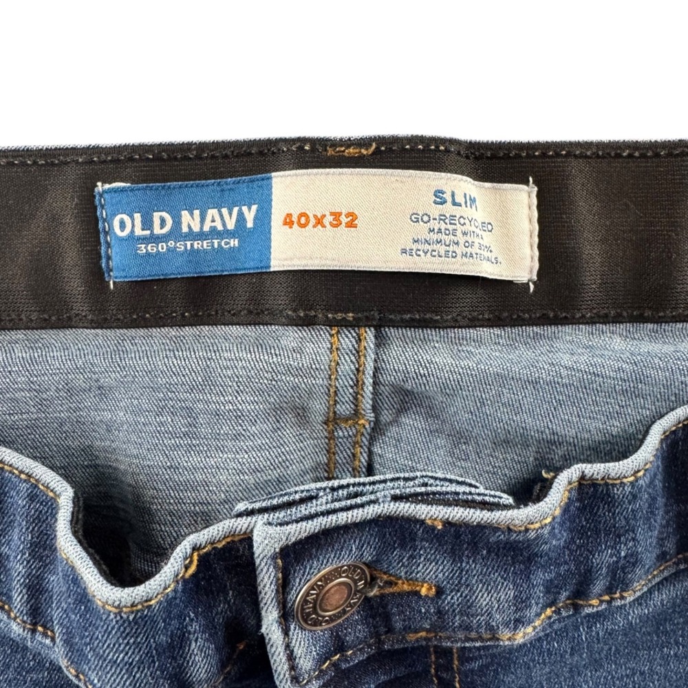 Old Navy Flex Slim Panttech‎ Jeans Mens 40x32 Medium Wash Blue Stretch Denim - Picture 6 of 7